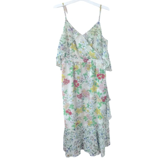 Nanette Lepore Cold Shoulder Floral Midi Dress - Picture 7 of 14
